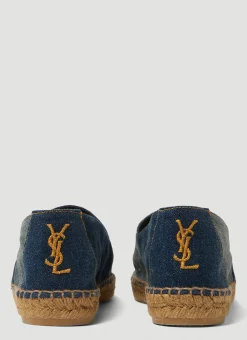 Monogram Embroidered Denim Espadrilles