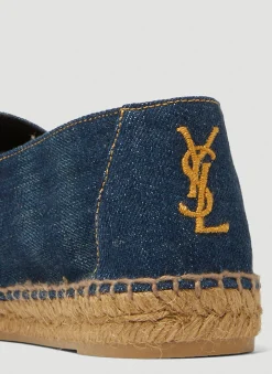 Monogram Embroidered Denim Espadrilles