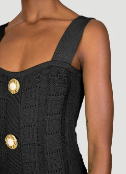 Monogram Mesh Knit Mini Dress