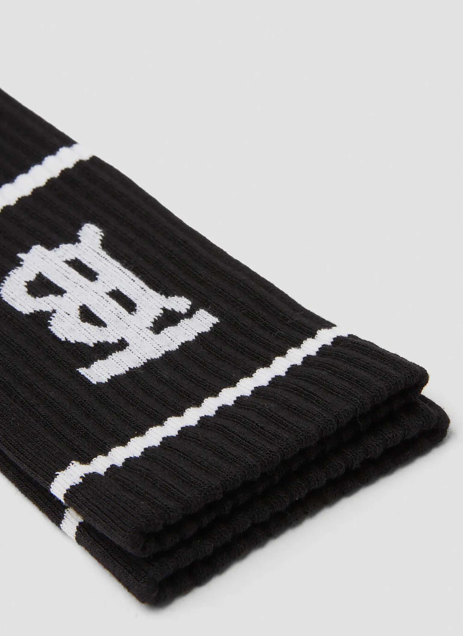 Monogram Motif Intarsia Cotton Blend Socks