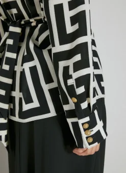 Monogram Printed Belted Shirt