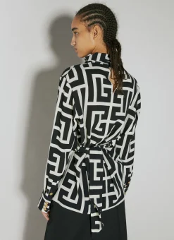 Monogram Printed Belted Shirt