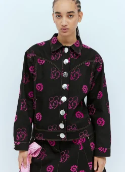 Mouse Flocked Denim Jacket