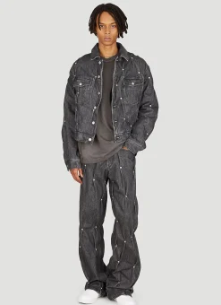 Multi-Rivet Denim Jeans