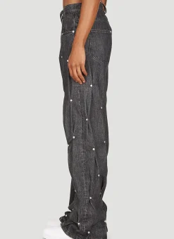 Multi-Rivet Denim Jeans