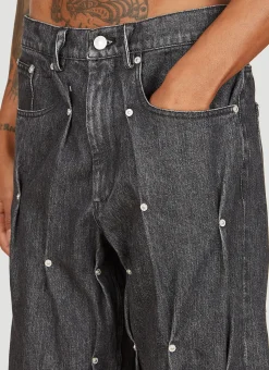 Multi-Rivet Denim Jeans