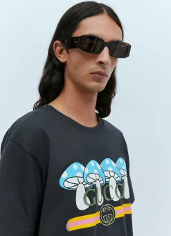 Mushroom Logo Print T-Shirt