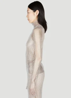 Noemi Rhinestone Mesh Top