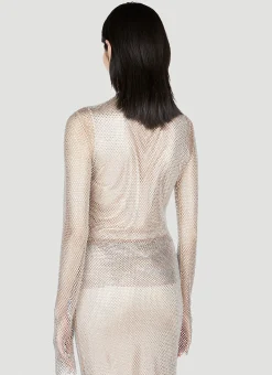 Noemi Rhinestone Mesh Top