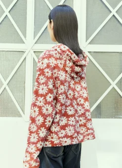 November Flower Knit Hooded Sweatshirt