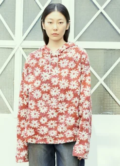 November Flower Knit Hooded Sweatshirt