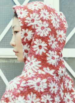 November Flower Knit Hooded Sweatshirt