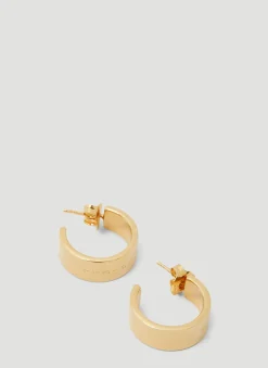 Numerical Logo Engraving Hoop Earrings