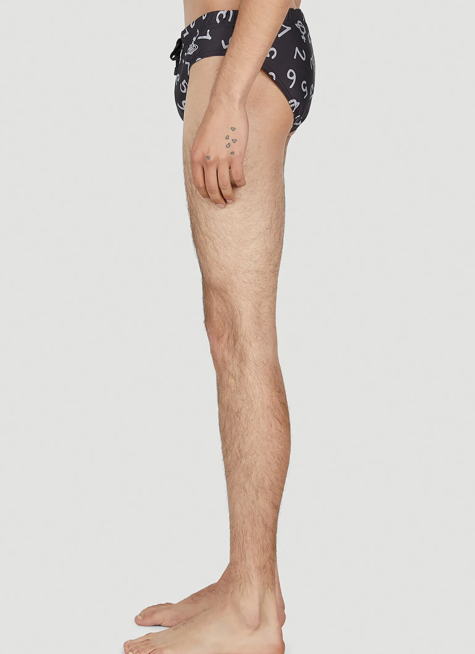 Numerical Print Swim Briefs