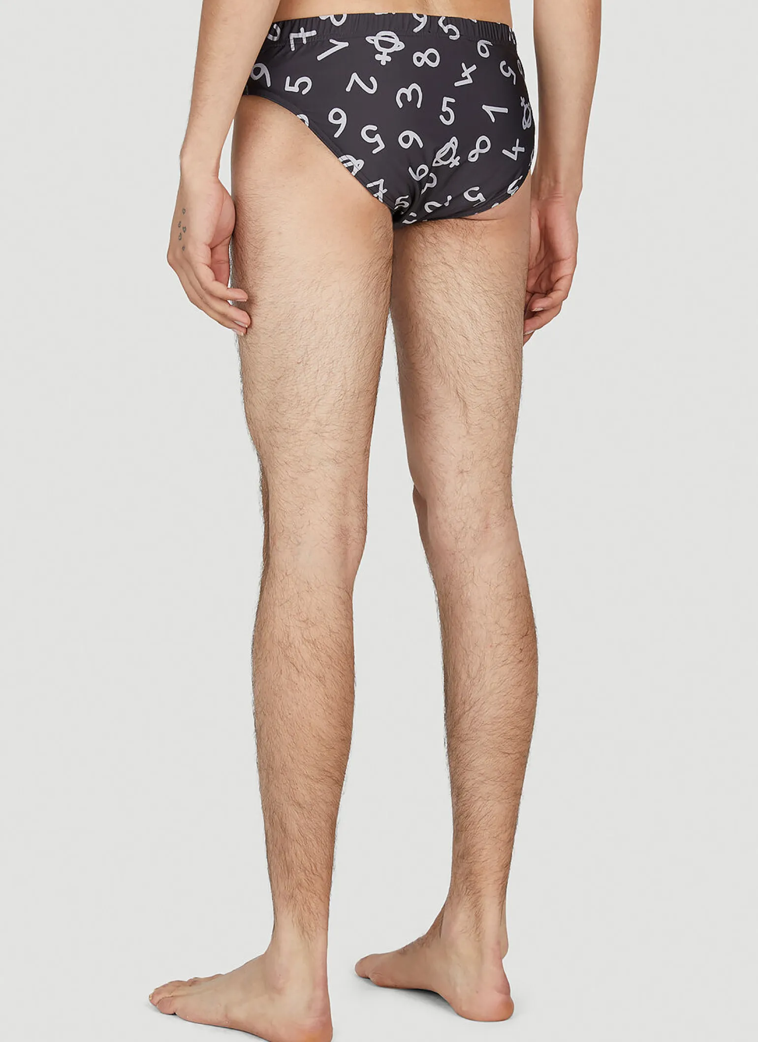 Numerical Print Swim Briefs