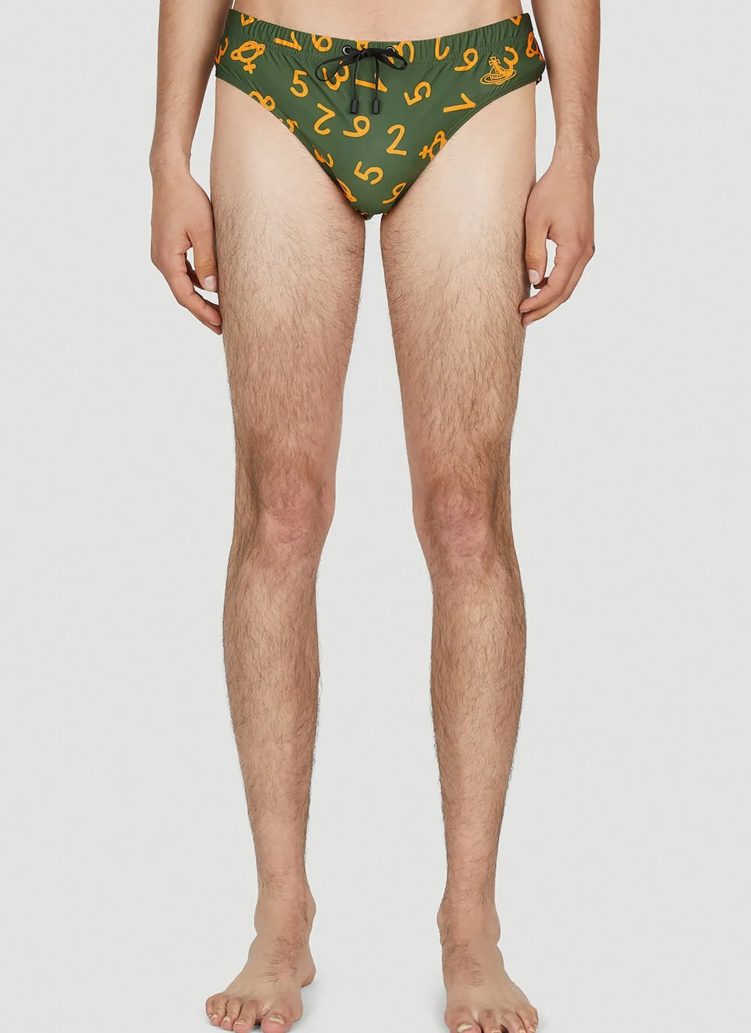 Numerical Print Swim Briefs