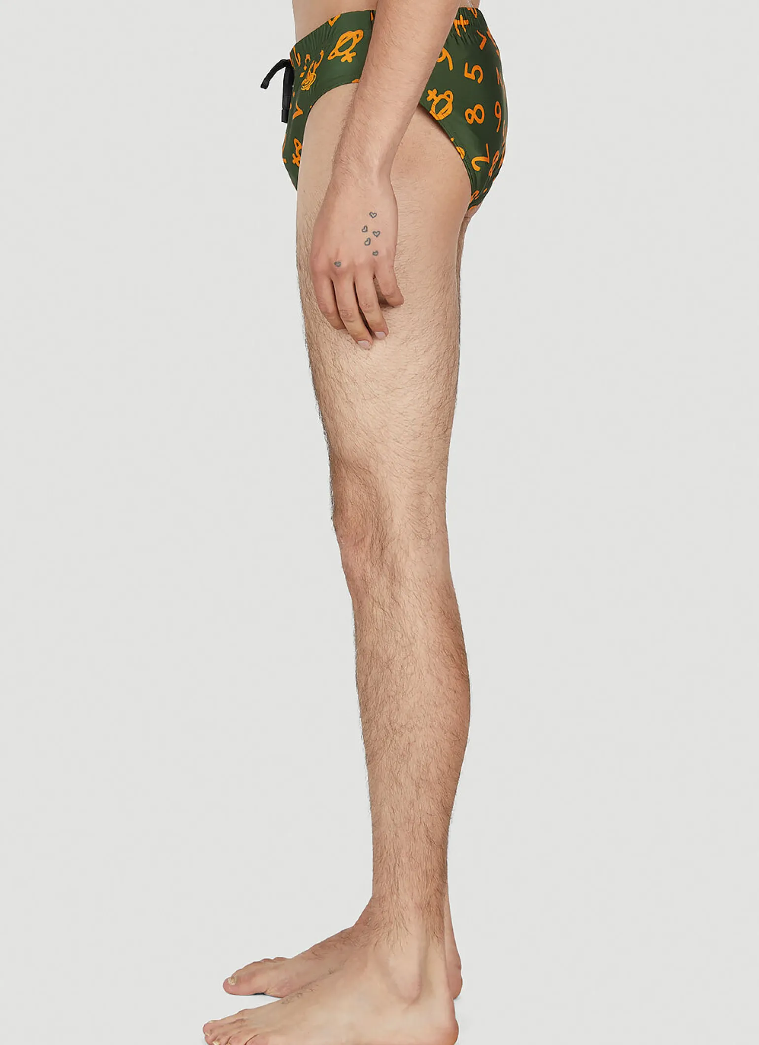 Numerical Print Swim Briefs