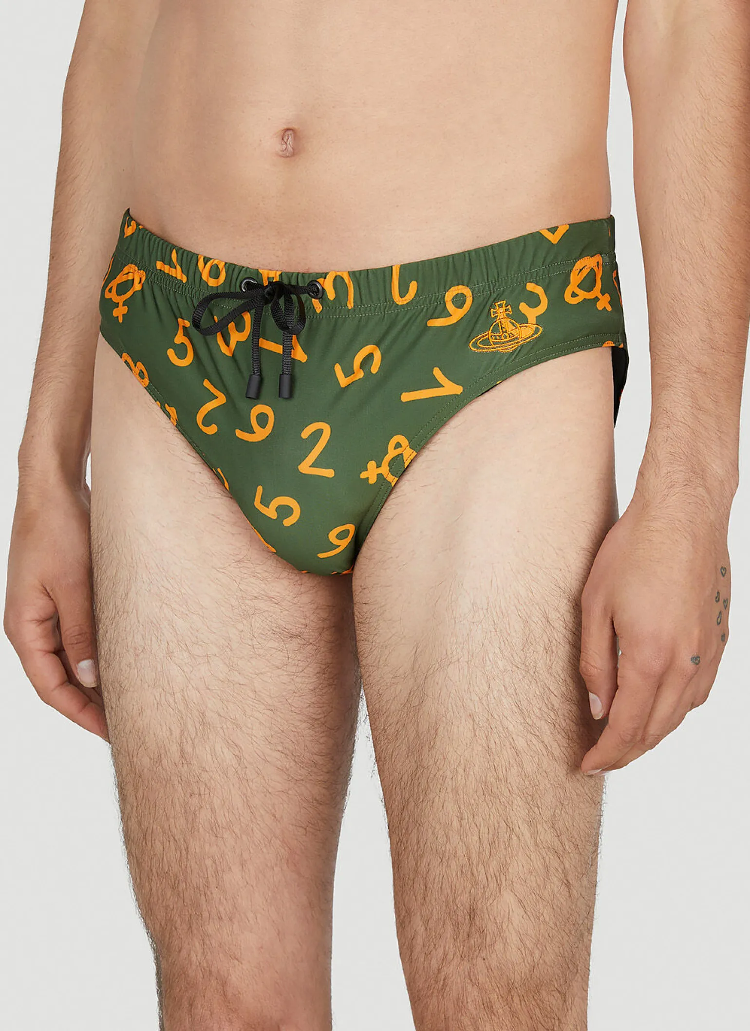 Numerical Print Swim Briefs