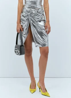 O-Melt Draped Midi Skirt