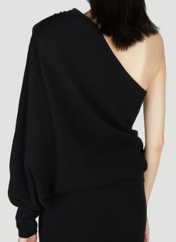 One Shoulder Draped Dress