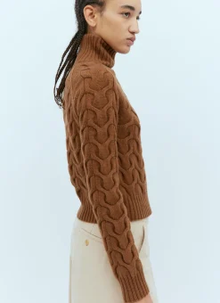 One-Sleeve Cable Knit Sweater