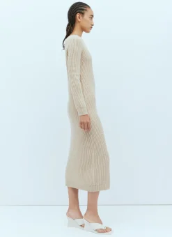 One-Sleeve Rib Maxi Dress