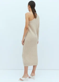 One-Sleeve Rib Maxi Dress