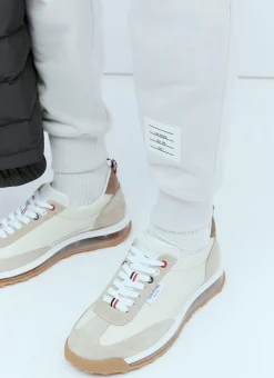 Ottoman Rib Four-Bar Track Pants