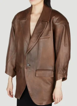 Oversized Leather Blazer