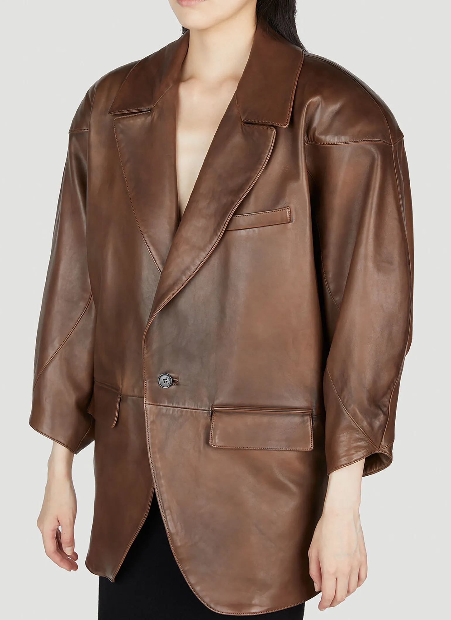 Oversized Leather Blazer