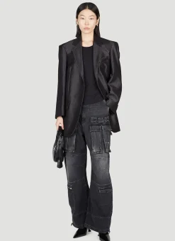 Oversized Metal Effect Blazer
