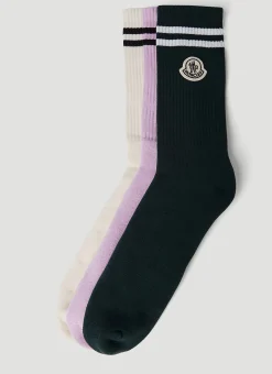 Pack Of Three Logo Patch Socks