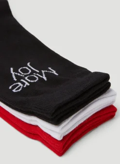 Pack Of Three Slogan Socks