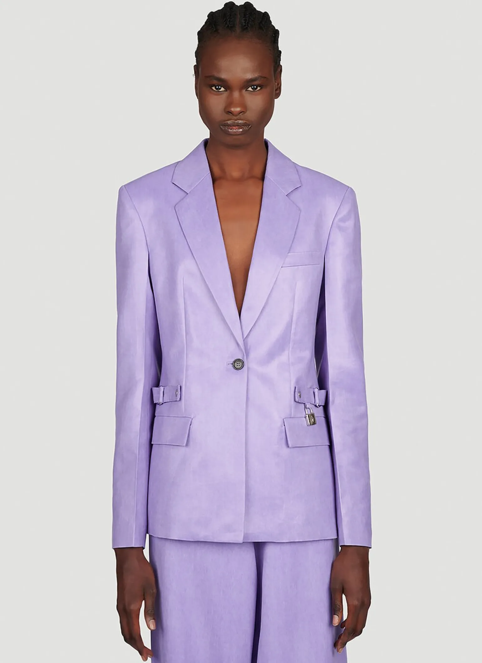 Padlock Strap Suit Single Breasted Blazer