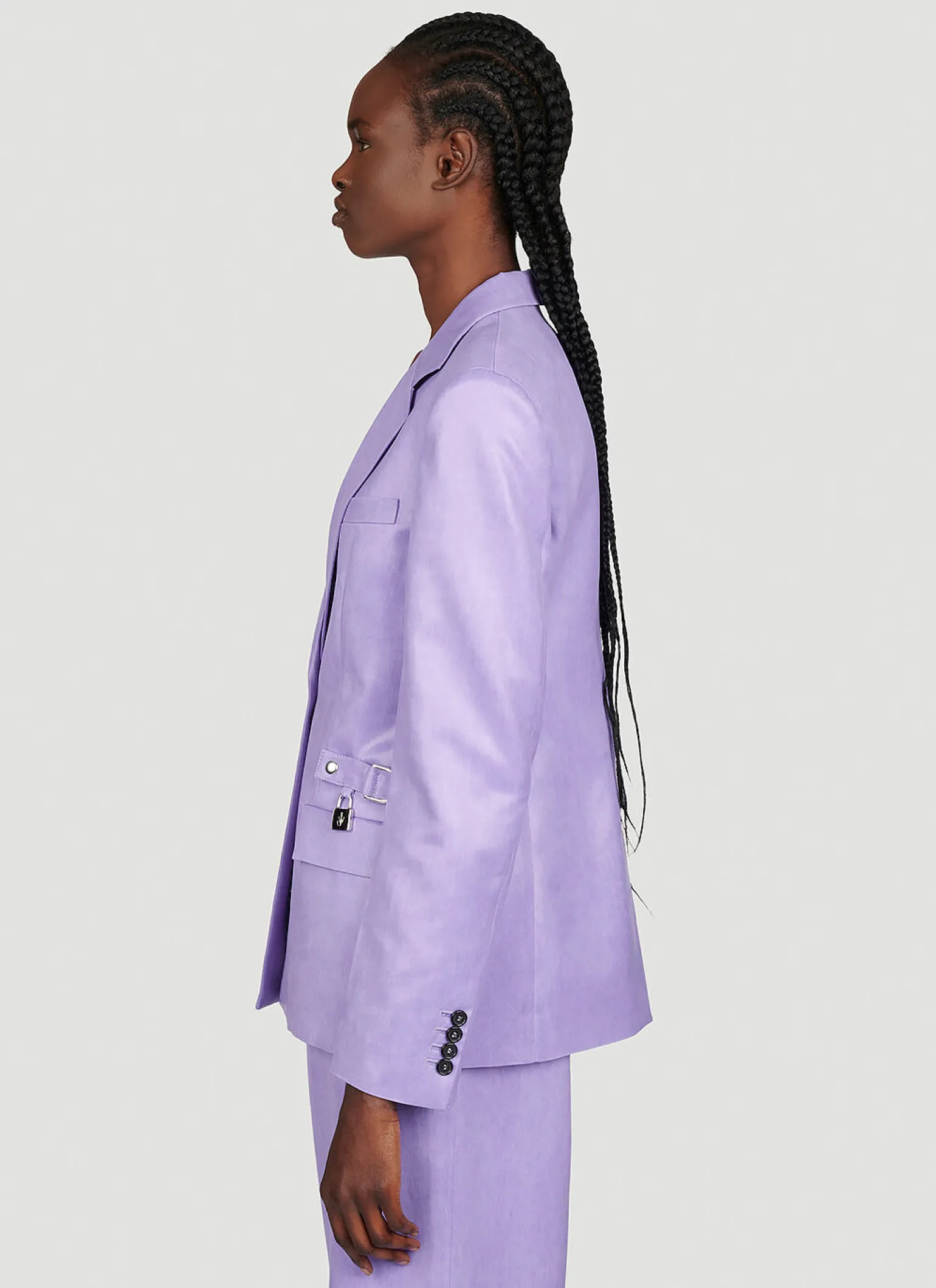 Padlock Strap Suit Single Breasted Blazer