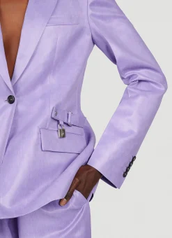 Padlock Strap Suit Single Breasted Blazer