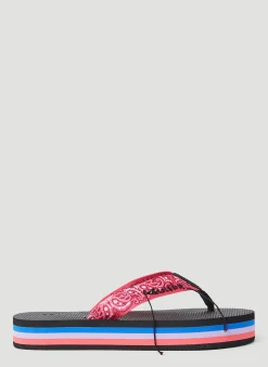 Paisley Print Flip Flops