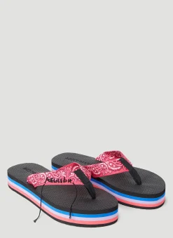 Paisley Print Flip Flops