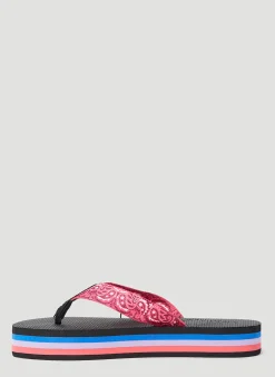 Paisley Print Flip Flops
