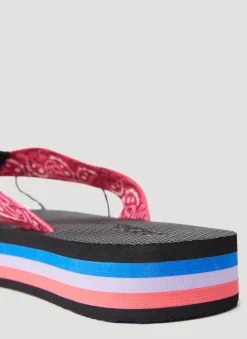 Paisley Print Flip Flops