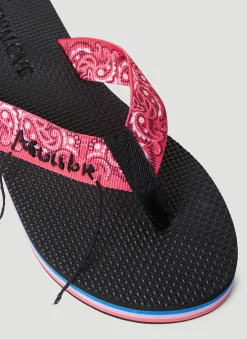 Paisley Print Flip Flops