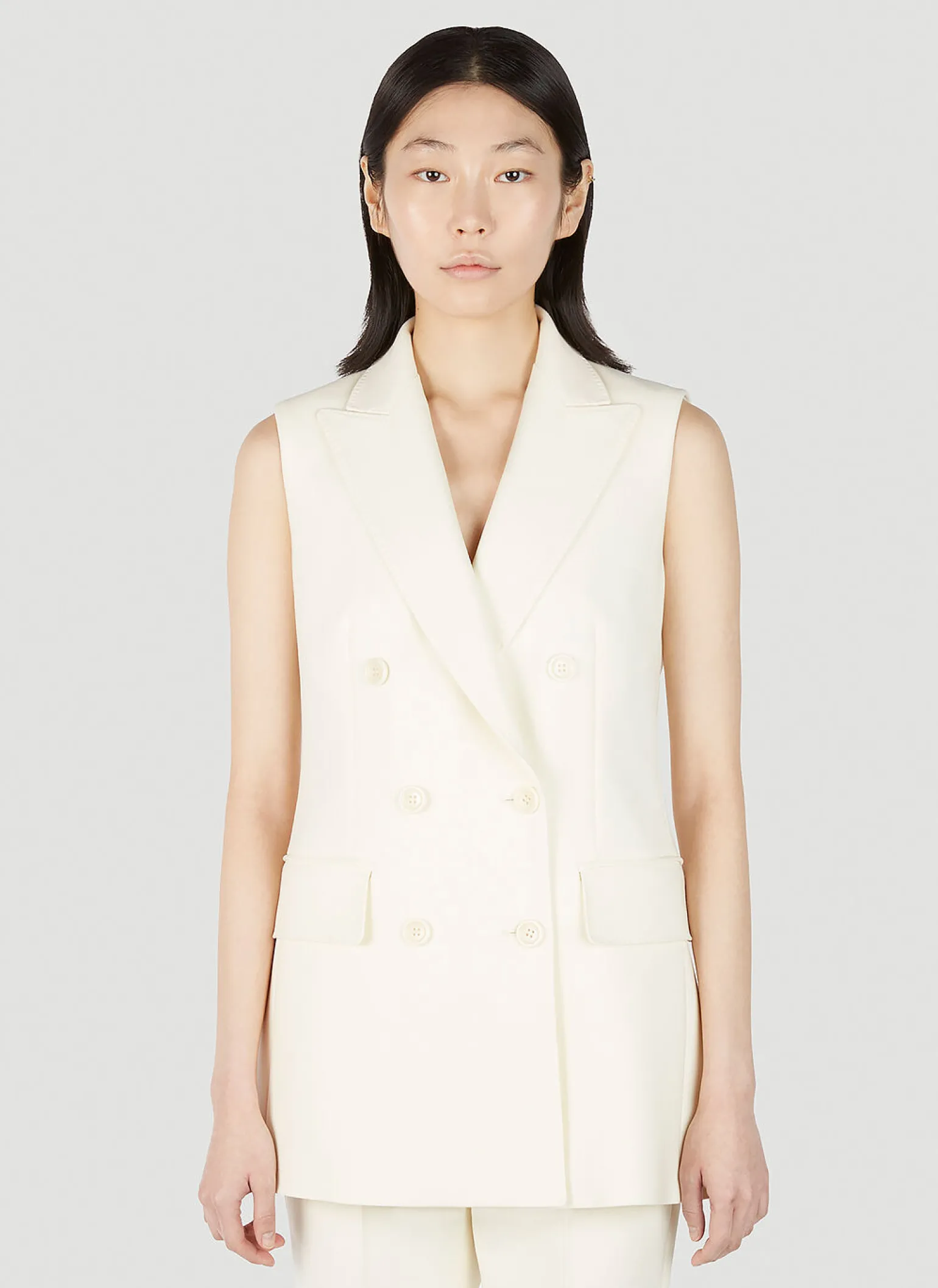 Pallida Double Breasted Sleeveless Blazer