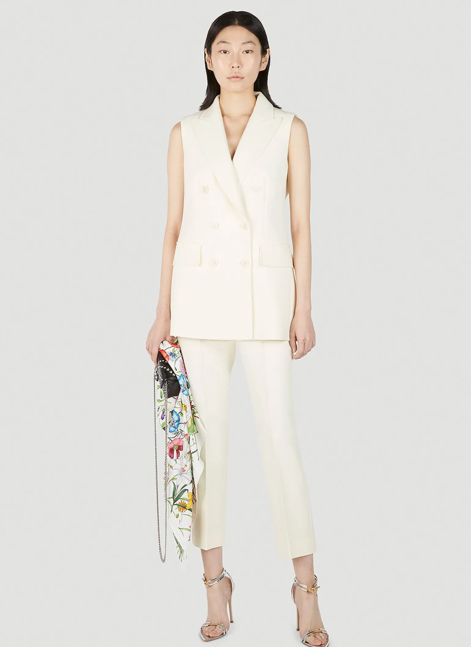 Pallida Double Breasted Sleeveless Blazer