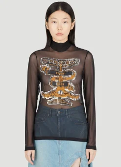 Paris' Best Long-Sleeve Mesh Top