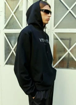 Paris Crystal Logo Hooded Sweatshirt