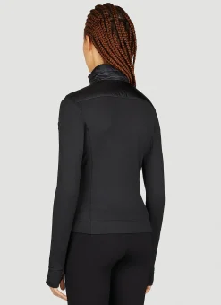 Partially Quilted Zip-Up Cardigan