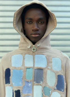 Patched Hooded Sweatshirt