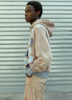 Patched Hooded Sweatshirt