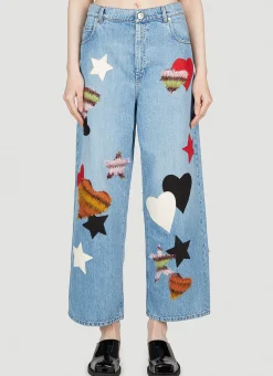 Patchwork Cropped Jeans
