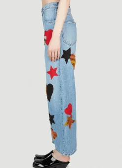 Patchwork Cropped Jeans